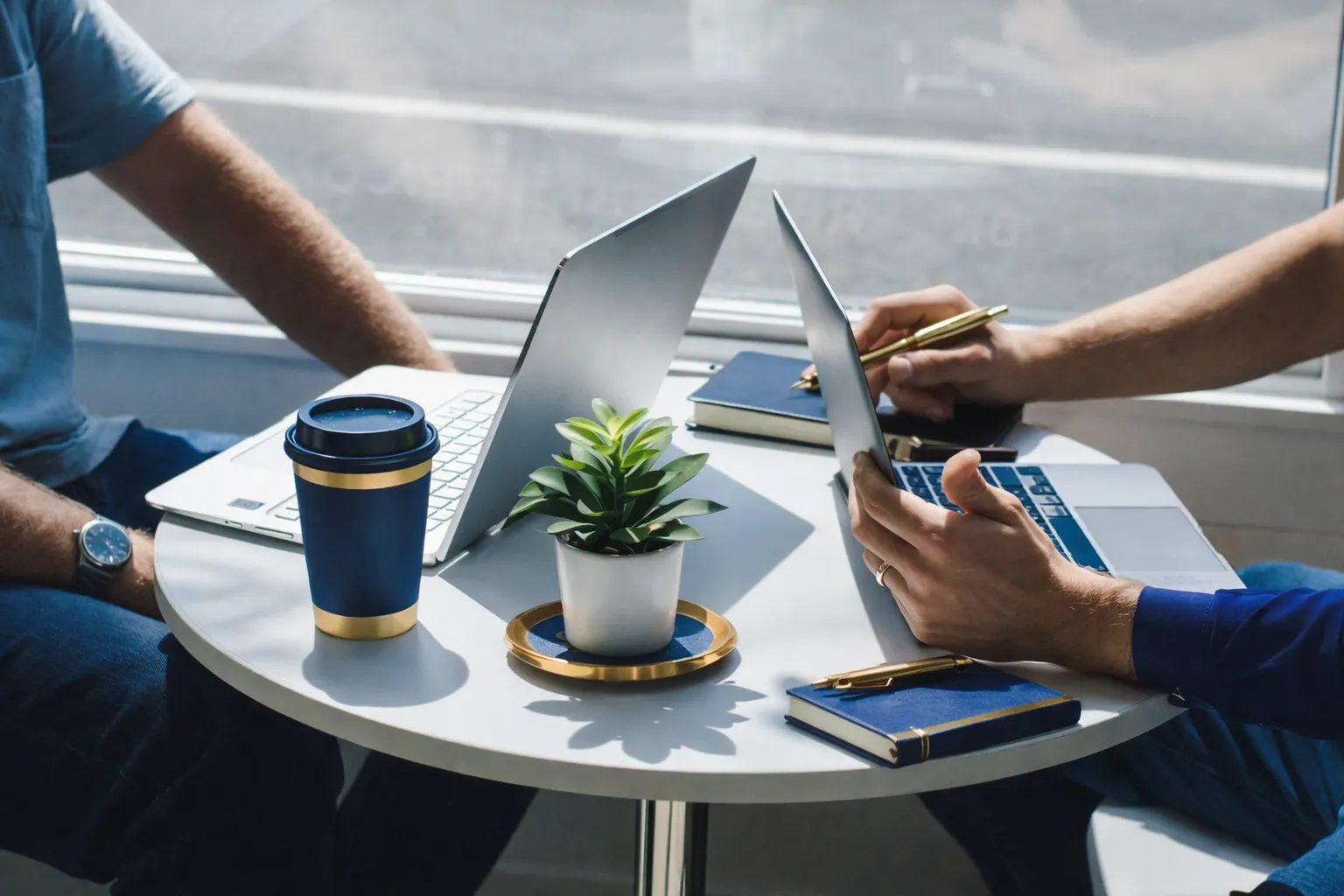 Coffee and notes during a messaging workshop