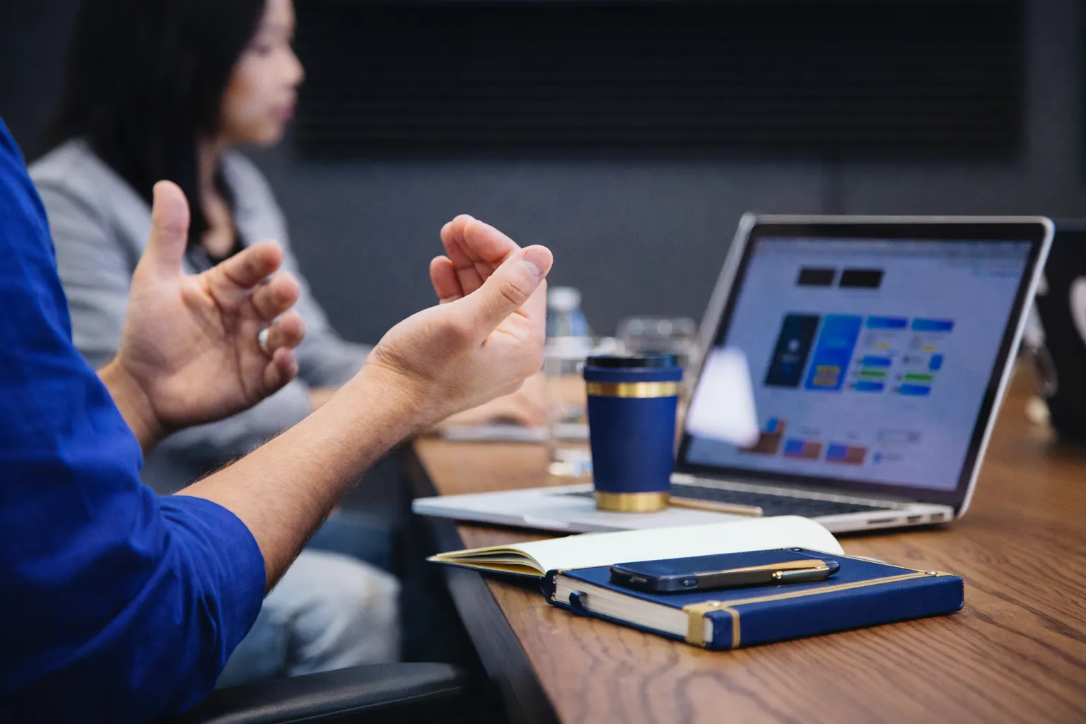 Person explaining brand strategy concepts